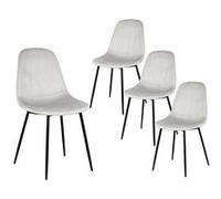 Lot de 4 chaise altobuy H. 85 cm non empilable non pliable en metal interieur gris Gris G