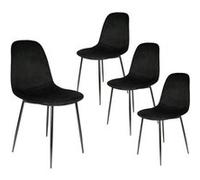 Lot de 4 chaise altobuy H. 85 cm non empilable non pliable interieur en metal noir Noir G