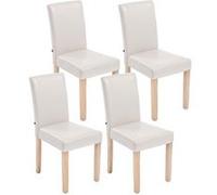 Lot de 4 chaise clp en bois non pliable H. 91 cm interieur beige Crème G