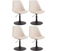 Lot de 4 chaise CLP en metal H. 76 cm beige interieur noir G