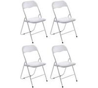Lot de 4 chaise clp H. 78 cm pliable interieur en metal blanc Blanc G