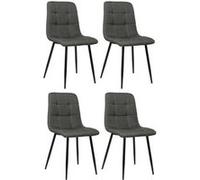 Lot de 4 chaise clp H. 88 cm non pliable en metal interieur gris Gris foncé G