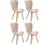 Lot de 4 chaise clp H. 88 cm non pliable interieur en bois beige