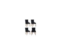 Lot de 4 chaise clp H. 92 cm non empilable non pliable interieur en bois noir