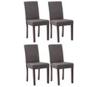 Lot de 4 chaises Ina - Tissu Cappuccino