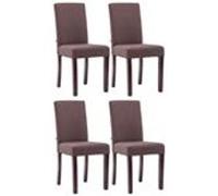 Lot de 4 chaise CLP interieur non pliable en bois H. 91 cm marron Marron G