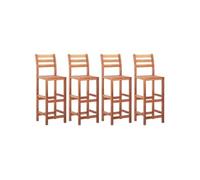 Lot de 4 chaise de bar en acacia non pliable H. 110 cm exterieur bois