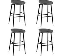 Lot de 4 chaise de bar Vidaxl en metal non pliable H. 95.5 cm interieur gris gris G