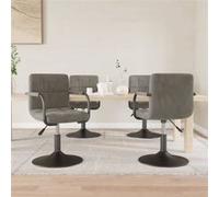 vidaXL Chaises pivotantes de salle à manger 4 pcs Gris clair Velours