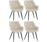 Lot de 4 chaise de bureau clp en metal non empilable non pliable interieur H. 83 cm noir Crème G