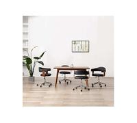 Lot de 4 chaise de bureau vidaxl H. 115.5 cm non pliable en bois interieur noir noir G