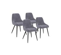 Lot de 4 chaise de bureau H. 79 cm non empilable non pliable en metal interieur gris