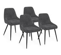 Lot de 4 chaise de bureau id market H. 79 cm non empilable non pliable interieur en metal gris gris G
