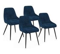 Lot de 4 chaise de bureau id market interieur non empilable non pliable en metal H. 79 cm bleu gris G