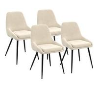 IDMARKET Lot de 4 chaises de salle à manger THALYA en velours beige