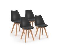 IDMarket Lot de 4 chaises de salle à manger SARA scandinaves noires