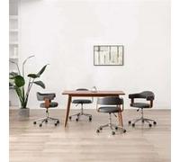 Lot de 4 chaise de bureau vidaxl interieur non pliable en bois H. 115.5 cm gris gris G