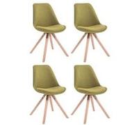 Lot de 4 chaise de conference clp en bois non empilable non pliable H. 84 cm interieur vert vert G