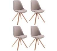 Lot de 4 chaise de conference clp en bois non pliable H. 84 cm interieur marron marron G