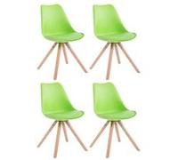 Lot de 4 chaise de conference clp en bois non pliable interieur H. 83 cm vert