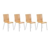 Lot de 4 chaise de conference clp en bois non pliable interieur H. 87 cm Nature G