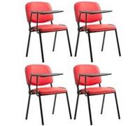 Lot de 4 chaise de conference clp en metal non pliable interieur H. 81 cm rouge Rouge G