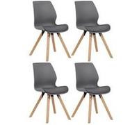 Lot de 4 chaise de conference clp en plastique non pliable H. 87.5 cm interieur gris Gris G