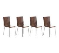 Lot de 4 chaise de conference clp H. 87 cm non pliable en bois interieur marron Noyer G