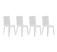 Lot de 4 chaise de conference clp H. 87 cm non pliable interieur en bois blanc Blanc G