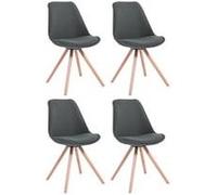 Lot de 4 chaise de conference clp interieur non pliable en bois H. 84 cm gris
