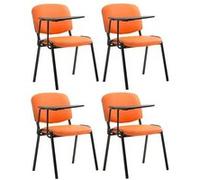 Lot de 4 chaise de conference clp interieur non pliable H. 81 cm en metal orange Orange G