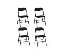 IDMarket - Lot de 4 chaises Pliantes KITY Noires en PU