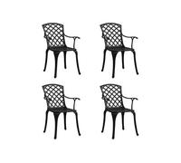 vidaXL Chaises de jardin 4 pcs. Fonte d'aluminium noir