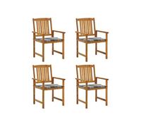 vidaXL Chaises de jardin avec coussins 4 pcs. Bois massif acacia