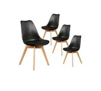 Lot de 4 chaise altobuy en bois massif non empilable non pliable H. 83 cm interieur noir Noir G