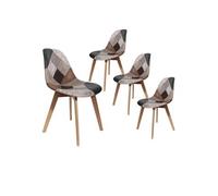 AltoBuy MELO - Lot de 4 Chaises Scandinaves Aspect Vieux Cuir