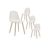 Lot de 4 chaise en metal non pliable interieur H. 86 cm blanc