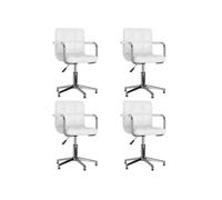 vidaXL Chaises pivotantes à manger lot de 4 blanc similicuir
