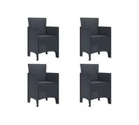 Lot de 4 chaise en rotin non pliable exterieur H. 85 cm gris