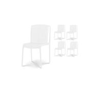 Kosmi - Lot De 4 Chaises De Jardin Ou Terrasse Blanches En Résine Polypropylène 1