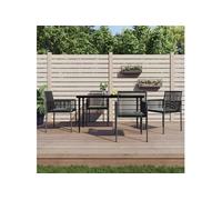 vidaXL Chaises de jardin avec coussins 4 pcs. noir 54x60,5x83,5 cm