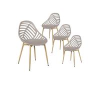 Lot de 4 chaise exterieur non empilable non pliable H. 83 cm en plastique marron