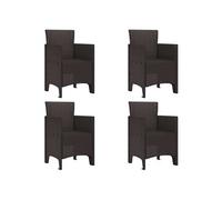 Lot de 4 chaise exterieur non pliable H. 85 cm en rotin marron