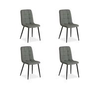 Homestyle4U - Lot de 4 chaises de salle à manger - Grises