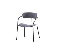 Lot de 4 chaise H. 77 cm non pliable en polypropylene interieur gris
