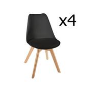 Lot de 4 chaise H. 81 cm non pliable en polypropylene interieur noir