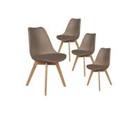 Lot de 4 chaise H. 83 cm non empilable non pliable interieur en bois marron