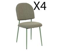 Lot de 4 chaise H. 84 cm non empilable non pliable interieur en plastique vert