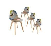 Lot de 4 chaise H. 87 cm non empilable non pliable en bois massif interieur