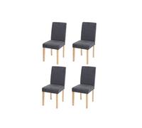 4x chaise de salle à manger chaise de cuisine Littau textile, gris anthracite, pieds clairs